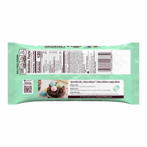 HERSHEY'S Candy Coated Milk Chocolate Eggs Easter Candy Bag Perspective: left