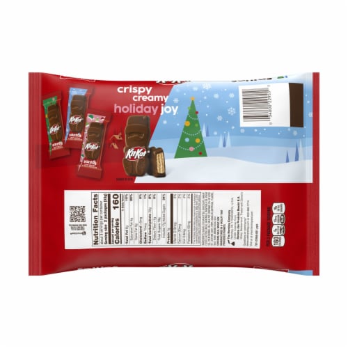 KIT KAT® Milk Chocolate Wafer Snack Size Santas Christmas Candy Bag Perspective: left