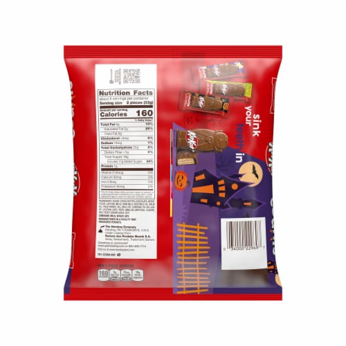KIT KAT® Milk Chocolate Wafer Snack Size Counts Halloween Candy Bag Perspective: left