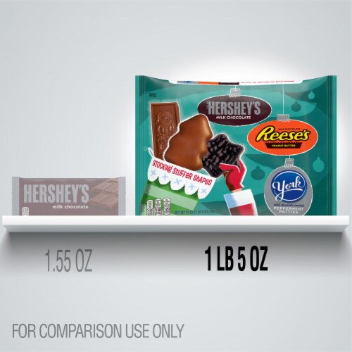 Hershey's Stocking Stuffer Shapes Holiday Chocolate Candy Assortment Perspective: left