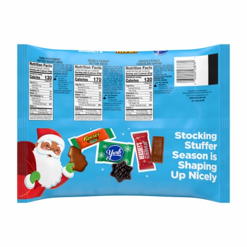 HERSHEY'S REESE'S and YORK Assorted Milk and Dark Chocolate Christmas Candy Variety Bag Perspective: left