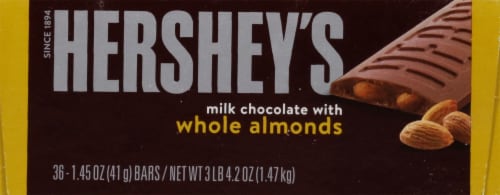 Hershey's®  Milk Chocolate with Almonds Standard Bar Box Perspective: left