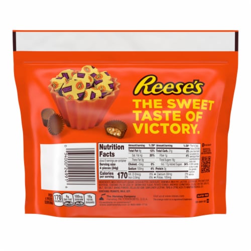 REESE'S STUFFED WITH PRETZELS Miniatures Milk Chocolate Peanut Butter Cups Candy Share Pack Perspective: left
