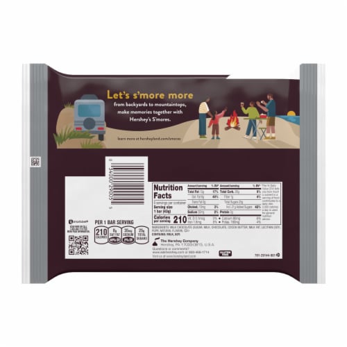 HERSHEY'S Milk Chocolate Full Size S’mores Candy Bars Perspective: left