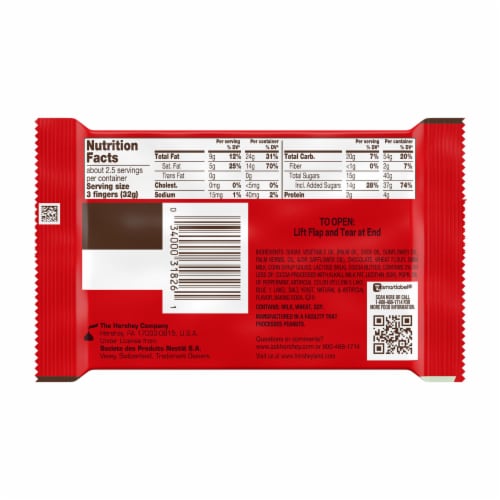 KIT KAT® DUOS Dark Chocolate Mint Wafer King Size Candy Bar Perspective: left