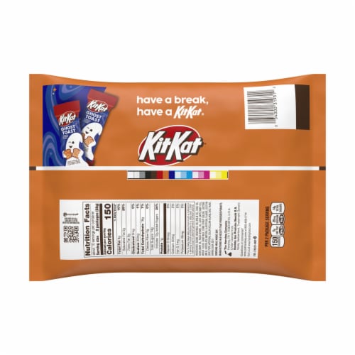 KIT KAT® Ghost Toast Cinnamon Toast Flavored Creme Wafer Snack Size Halloween Candy Bag Perspective: left