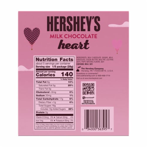 HERSHEY'S Milk Chocolate Heart Valentine Candy Gift Box, 1 box / 5 oz -  Fry's Food Stores