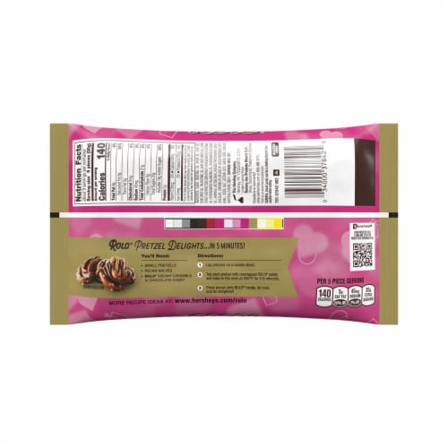 ROLO® Creamy Caramels Wrapped in Rich Chocolate Candy Valentine's Day Bag Perspective: left
