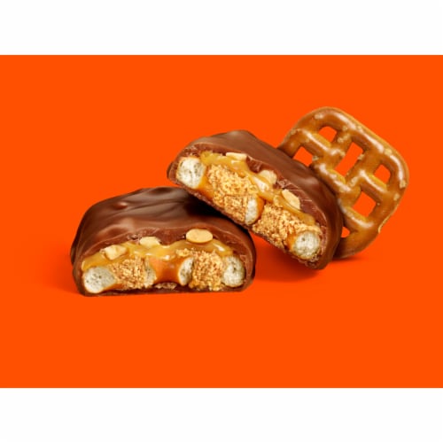 REESE'S TAKE 5 Pretzel Peanut and Chocolate Snack Size Halloween Candy Jumbo Bag Perspective: left