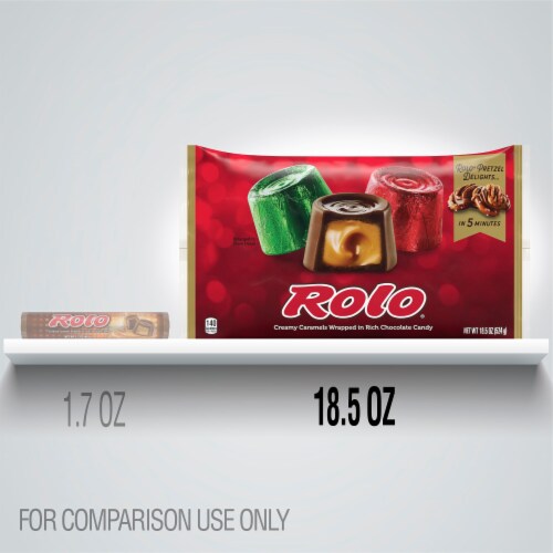 Rolo Creamy Caramel Chocolate Holiday Candy Perspective: left
