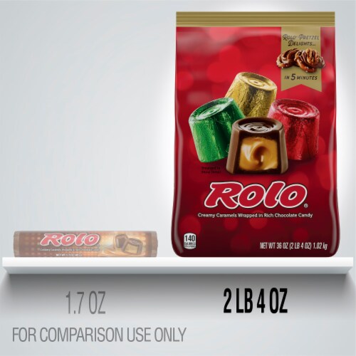 Rolo Creamy Caramel Chocolate Holiday Candy Perspective: left