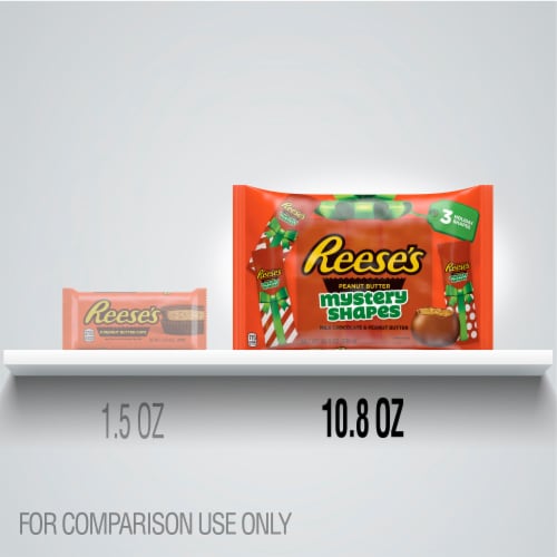 Reese's Milk Chocolate Peanut Butter Mystery Shapes Holiday Candy Perspective: left
