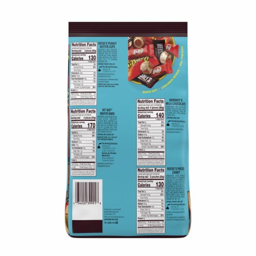 HERSHEY'S KIT KAT® and REESE'S Assorted Flavored Miniatures Christmas Candy Party Pack Perspective: left