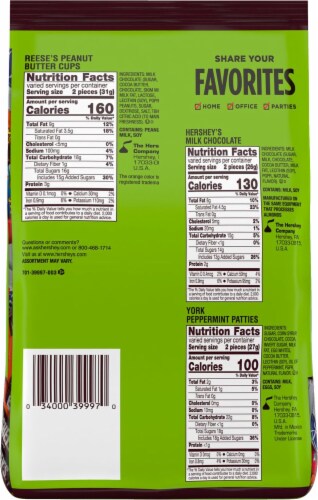 Hershey Assorted Chocolate Flavored Snack Size Candy Party Pack Perspective: left