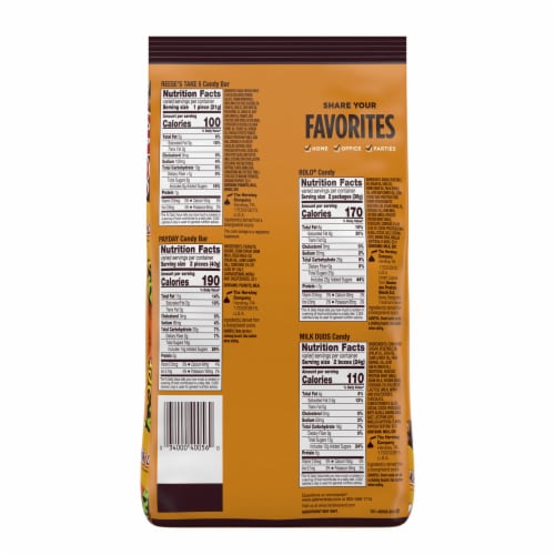 Hershey Assorted Caramel Flavored Snack Size Candy Party Pack Perspective: left