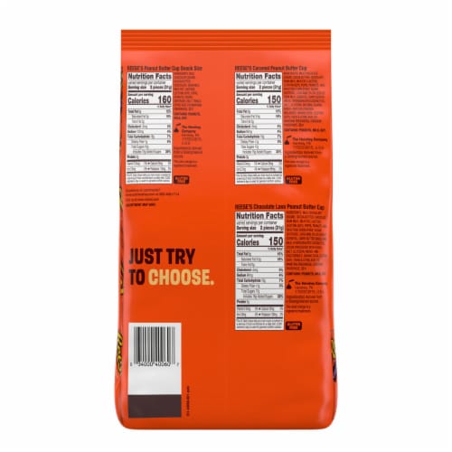 REESE'S Assorted Flavored Snack Size Peanut Butter Cups Candy Party Pack Perspective: left