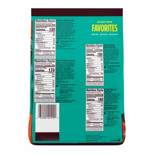 Hershey Assorted Flavored Snack Size Candy Party Pack Perspective: left