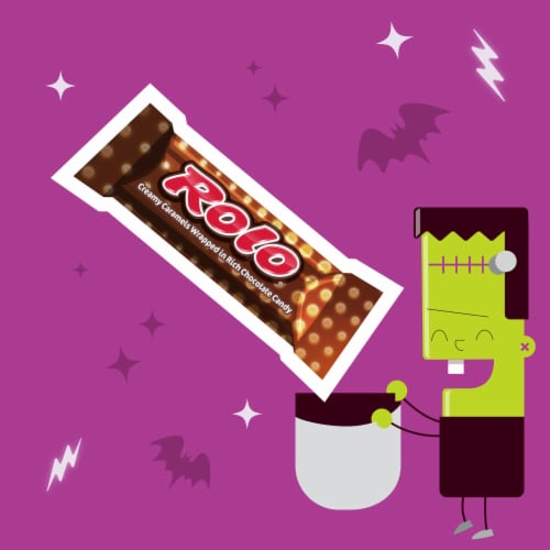 ROLO® Creamy Caramels Wrapped in Rich Chocolate Candy Halloween Bag Perspective: left