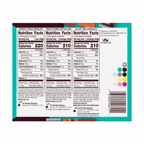 HERSHEY'S KIT KAT® and REESE'S Assorted Flavored Candy Variety Box Perspective: left