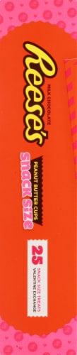 REESE'S Valentine's Exchange Snack Size Peanut Butter Cups 25 Count Perspective: left