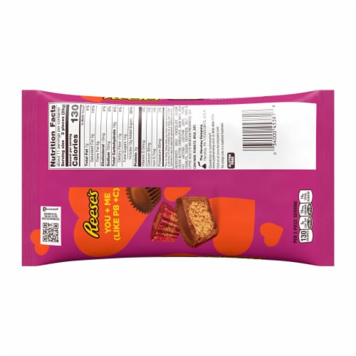 REESE'S Miniatures Milk Chocolate Peanut Butter Cups Valentine Candy Bag Perspective: left