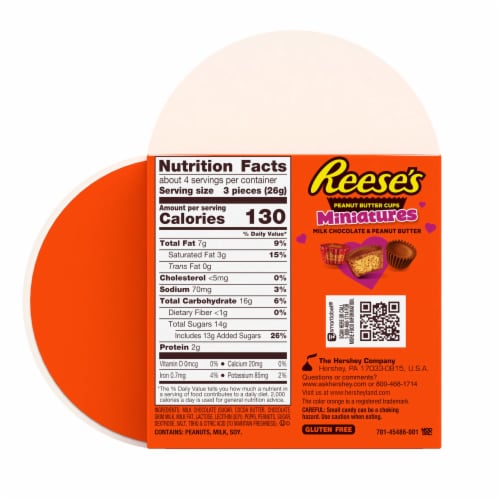 REESE'S Miniatures Milk Chocolate Peanut Butter Cups Valentine Candy Gift Box Perspective: left