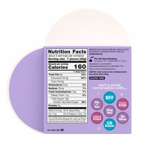 HERSHEY'S KISSES Milk Chocolate Valentine Candy Gift Box Perspective: left