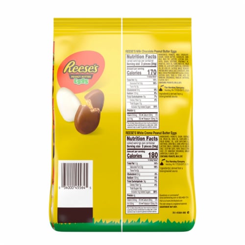REESE'S Assorted Flavored Snack Size Peanut Butter Eggs Easter Candy Bag Perspective: left