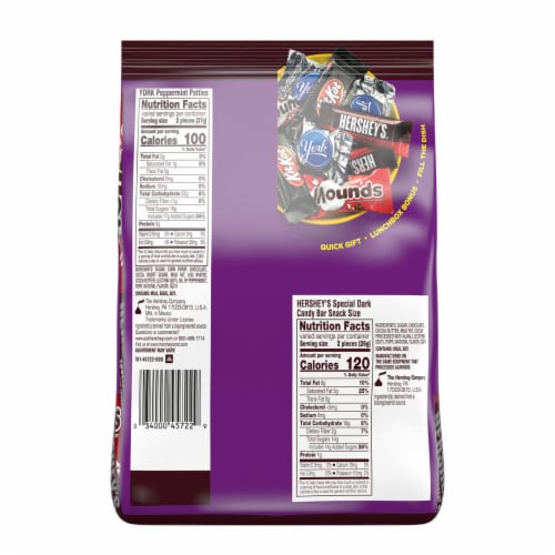Hershey Assorted Dark Chocolatey Snack Size Candy Party Pack Perspective: left