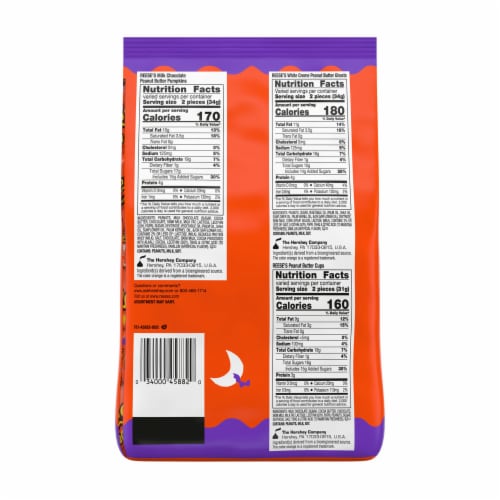 REESE'S Assorted Flavored Snack Size Peanut Butter Halloween Candy Bag Perspective: left