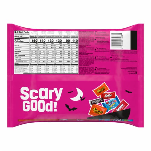 Hershey Assorted Flavored Halloween Candy Bag Perspective: left