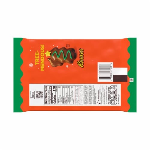 REESE'S Milk Chocolate Peanut Butter Trees Christmas Candy Packs Perspective: left