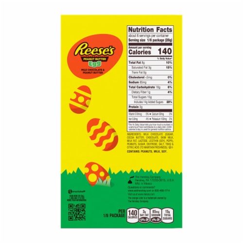 REESE'S Milk Chocolate Peanut Butter Egg Easter Candy Gift Box Perspective: left