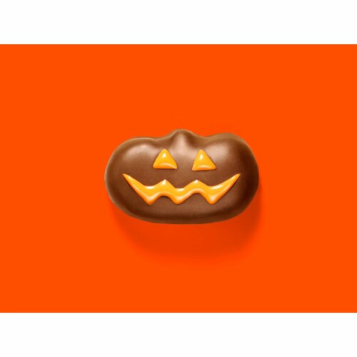 REESE'S Pumpkins Milk Chocolate Peanut Butter Halloween Candy Perspective: left