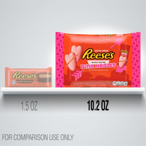 Reese's Valentine's Peanut Butter Pink Hearts Perspective: left