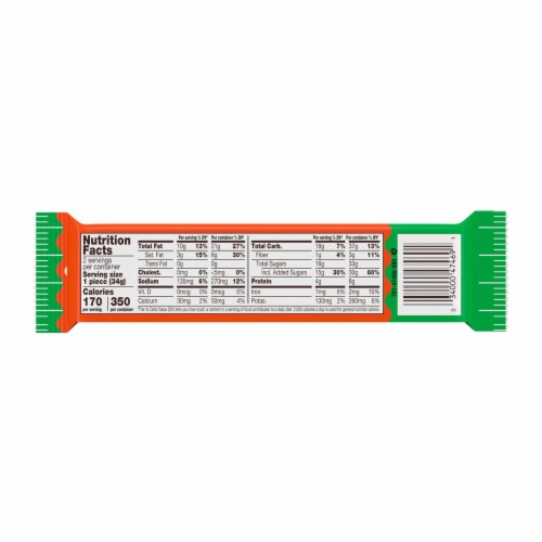 REESE'S Milk Chocolate King Size Peanut Butter Footballs Candy Pack Perspective: left