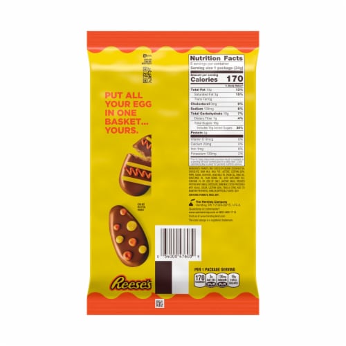 REESE'S Milk Chocolate Peanut Butter Eggs Easter Candy Packs Perspective: left
