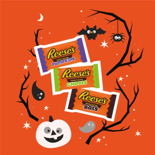 REESE'S Milk Chocolate Peanut Butter Snack Size Halloween Candy Variety Bag Perspective: left