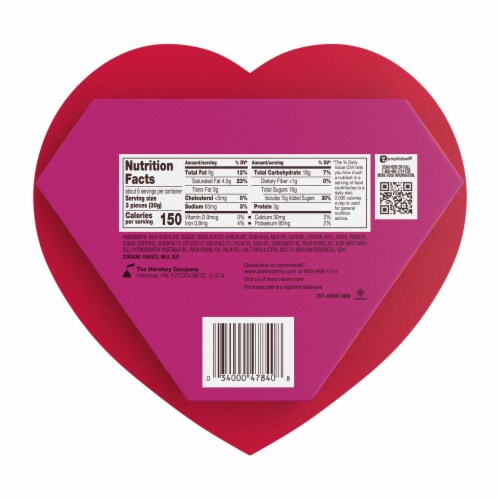 REESE'S Milk Chocolate Peanut Butter Creme Hearts Valentine Candy Gift Box Perspective: left