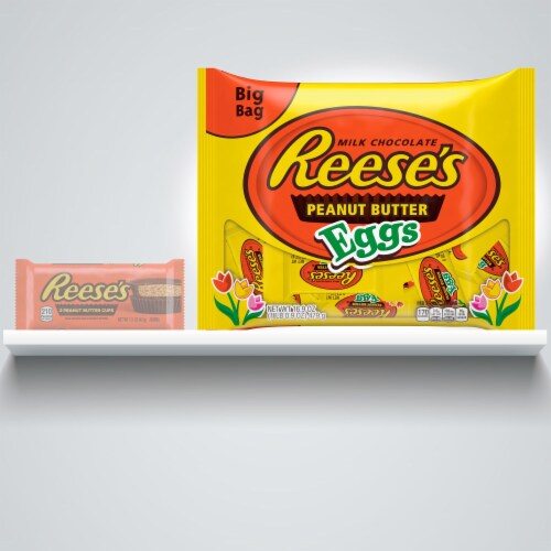 Reese's Milk Chocolate Peanut Butter Eggs Big Bag Perspective: left