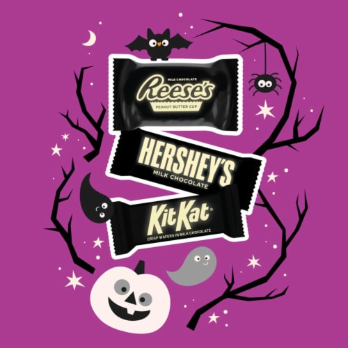 Hershey Halloween Candy Assortment with Glow in the Dark Wrappers Perspective: left