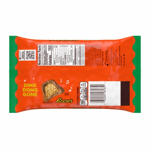 REESE'S Chocolate Peanut Butter Creme Bells Christmas Candy Bag Perspective: left
