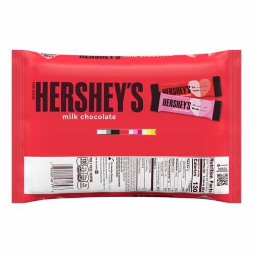 HERSHEY'S Milk Chocolate Snack Size Valentine Candy Bag Perspective: left