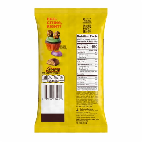 REESE'S Milk Chocolate Peanut Butter Creme Eggs Easter Candy Bag Perspective: left