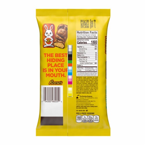 REESE'S Milk Chocolate Peanut Butter Creme Bunnies Easter Candy Bag Perspective: left