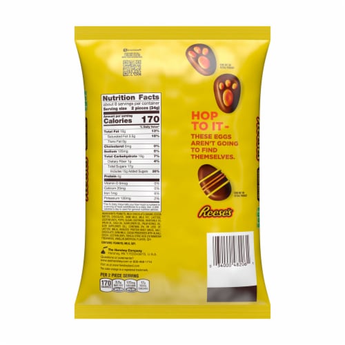 REESE'S Milk Chocolate and Peanut Butter Eggs Easter Candy Bag Perspective: left