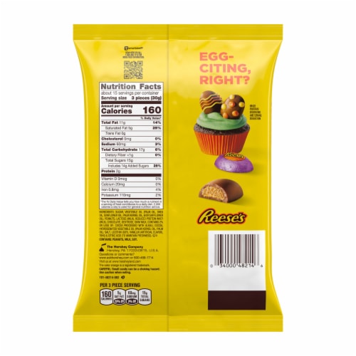 REESE'S Milk Chocolate and Peanut Butter Creme Eggs Easter Candy Bag Perspective: left