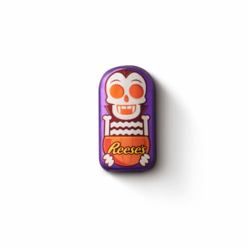 REESE'S Chocolate Peanut Butter Creme Skeletons Halloween Candy Bag Perspective: left