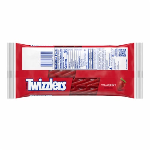 TWIZZLERS Twists Strawberry Flavored King Size Licorice Style Chewy Candy Bag Perspective: left