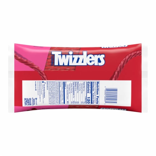 TWIZZLERS Twists Cherry Flavored Licorice Style Chewy Candy Bag Perspective: left